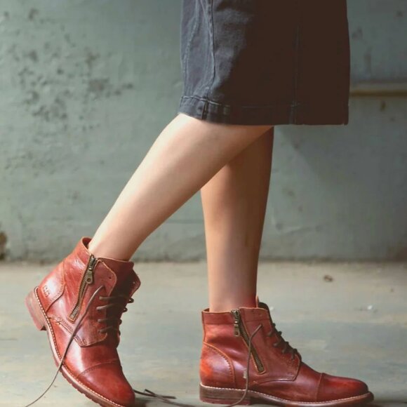 NEW BED/STU Leather Bonnie II Booties in adobe 1225 8t4 - Picture 3 of 10